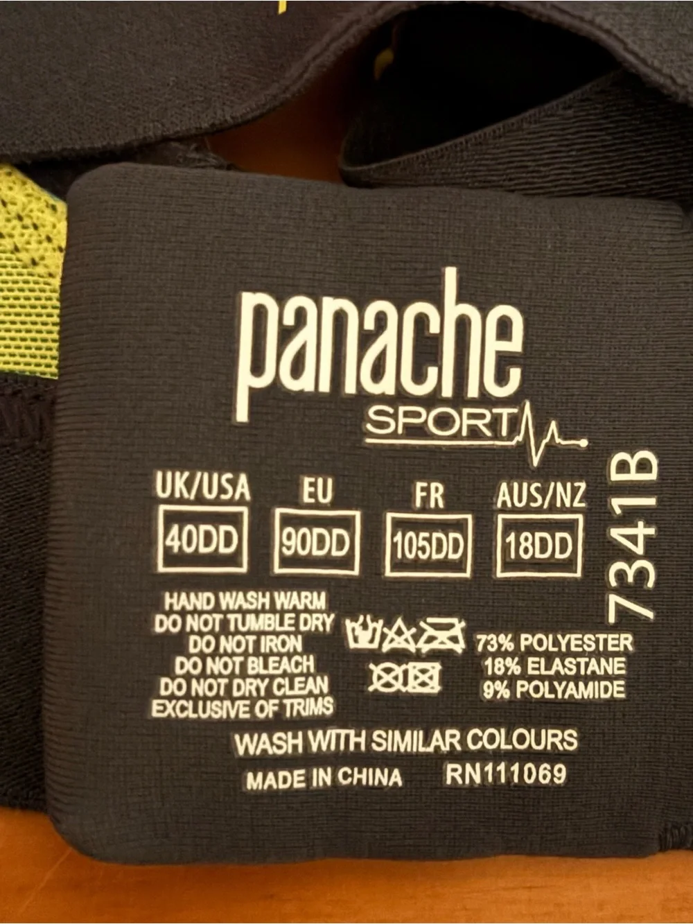 Panache Sports Bra no underwire.  Solid support, colorful, and stylish.
